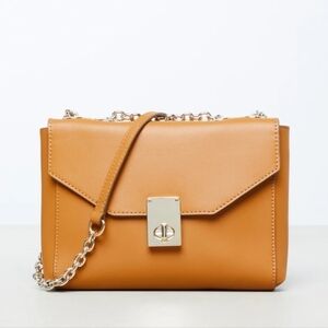 NEW BcbgMaxAzria Cindy Shoulder Bag Brown Calf Leather
